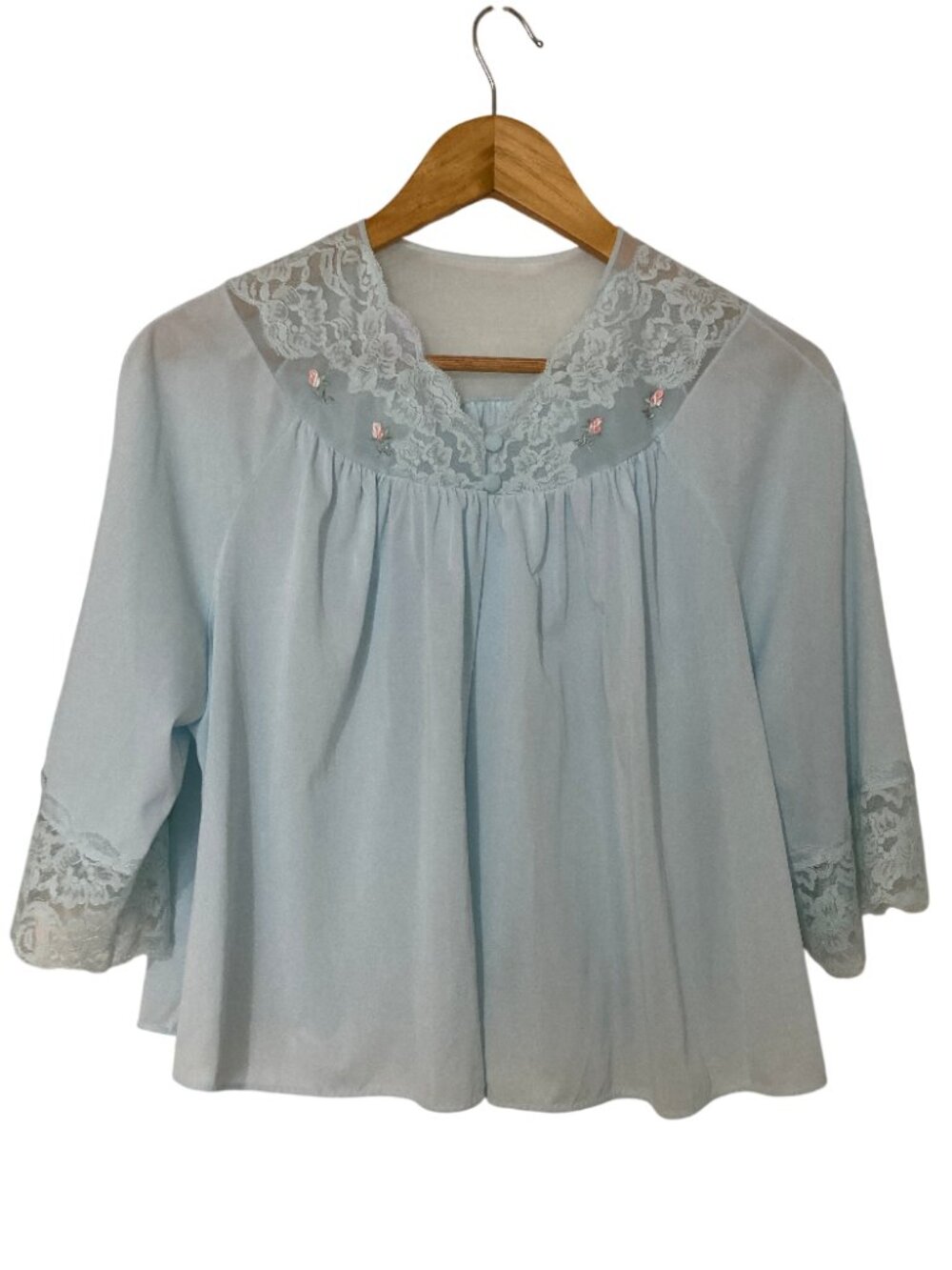 Vintage Shadowline Nylon Lacey Floral Bed Jacket